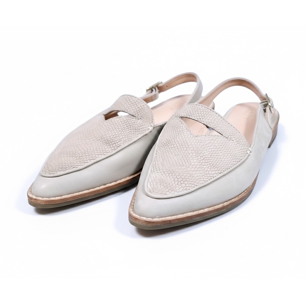 Sperry Top-Sider Snake Embossed Leather Pointed Toe Slingback Loafers Sz 7 Flats